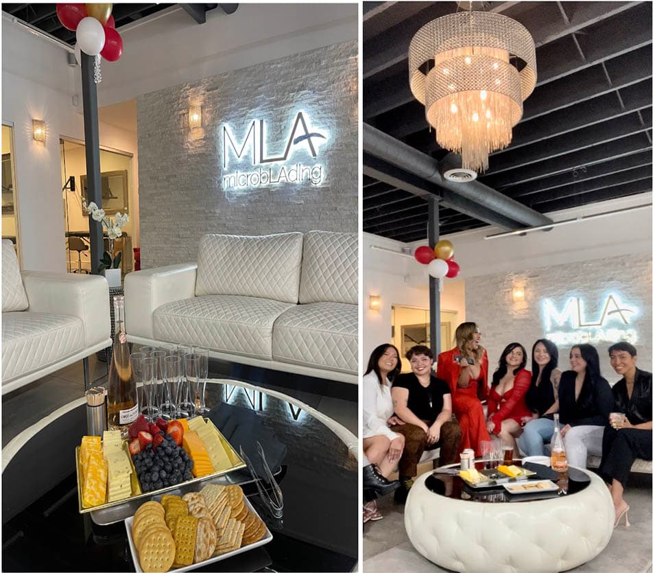 Yelp Elite members gathering at Microblading LA studio in Woodland Hills