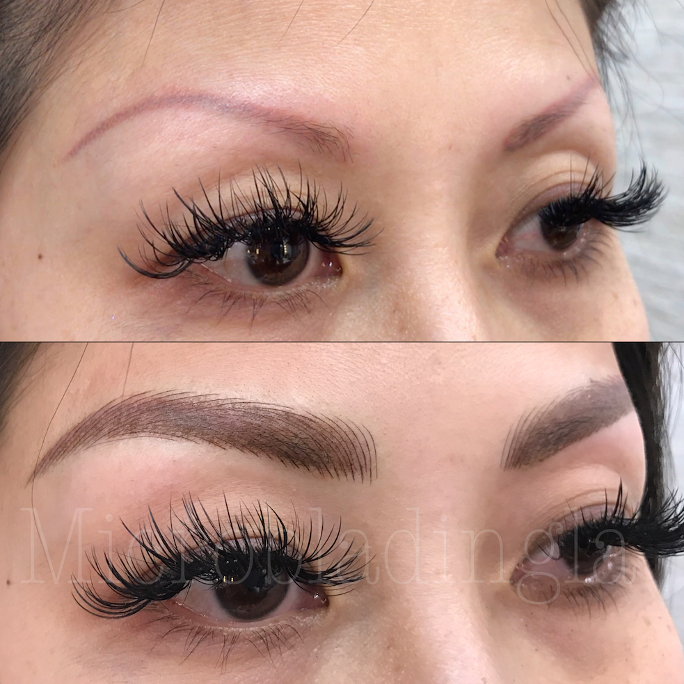 Before  After Eyebrow Microblading Feathering Tattoo  YouTube