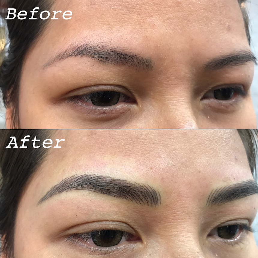 Eyebrow Tattoo Cover Up with Microblading