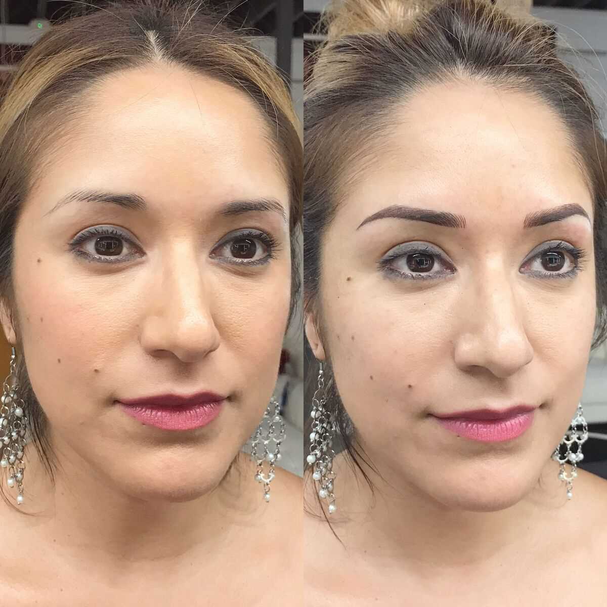 Brunette with Black Hair and Combo Brows