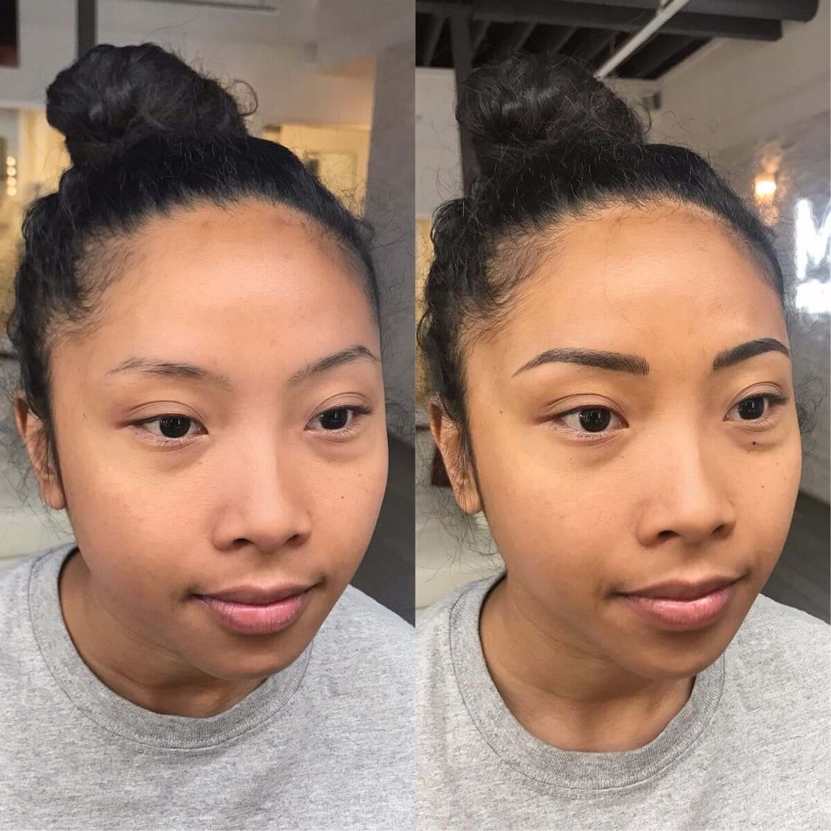 Microblading with Black Hair