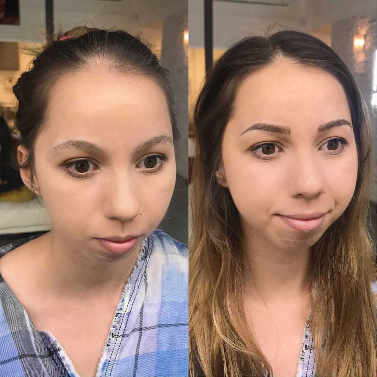 Brunette with Microblading