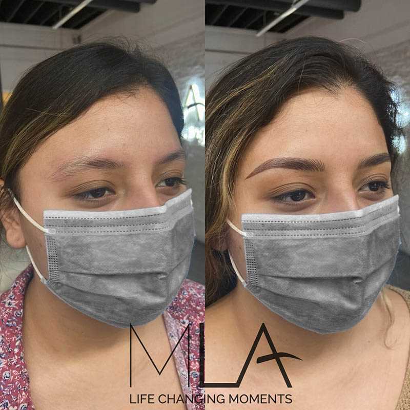 Combo Brows,Brunette,before and after