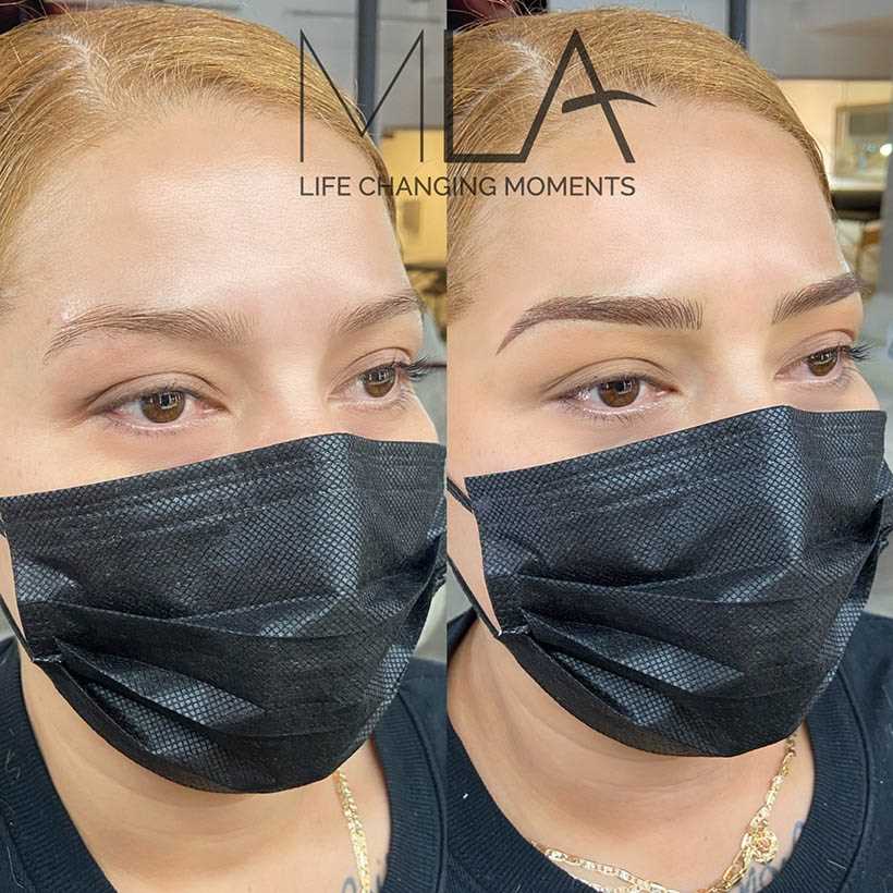Combo Brows,before and after,Blonde
