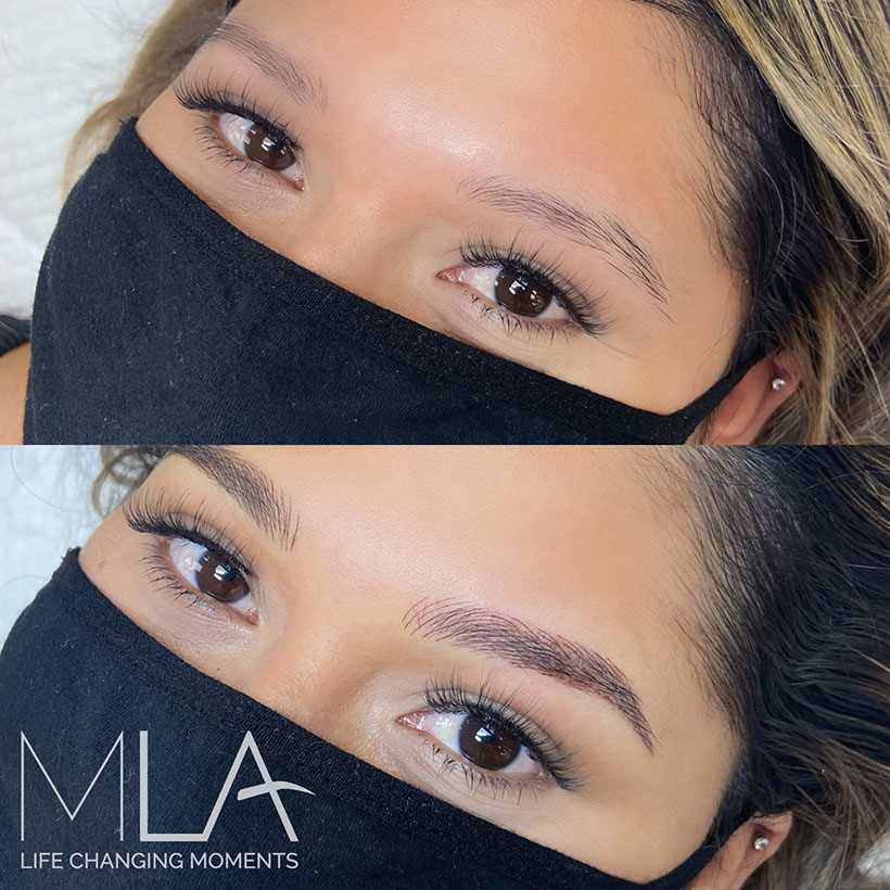 microblading,Brunette,before and after