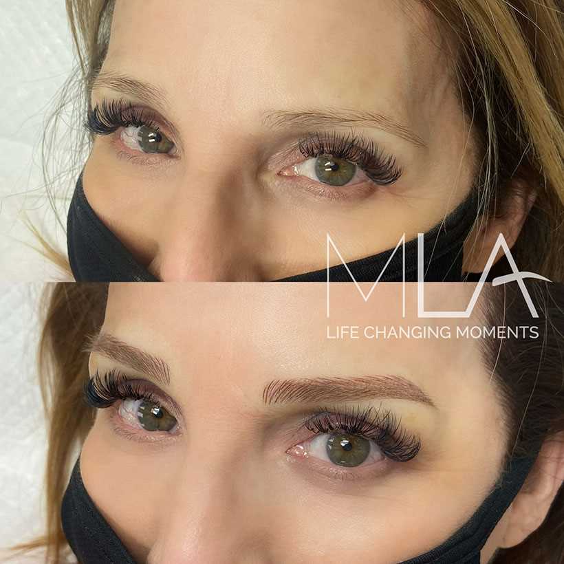 Combo Brows,Blonde,before and after